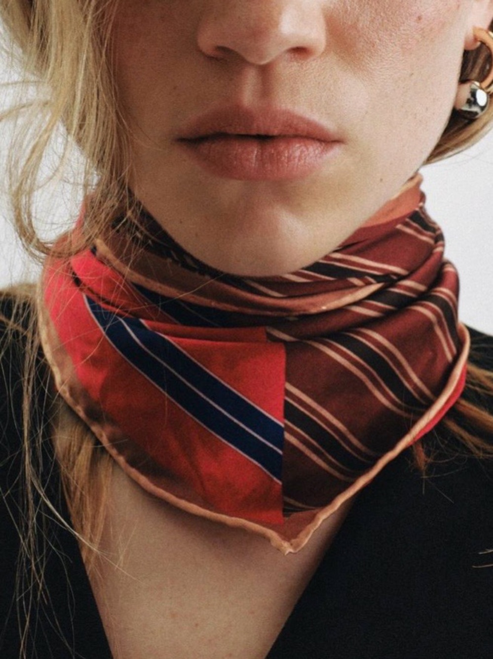 Zara Reversible 100% Viscose Maroon Striped Scarf. Brand new!